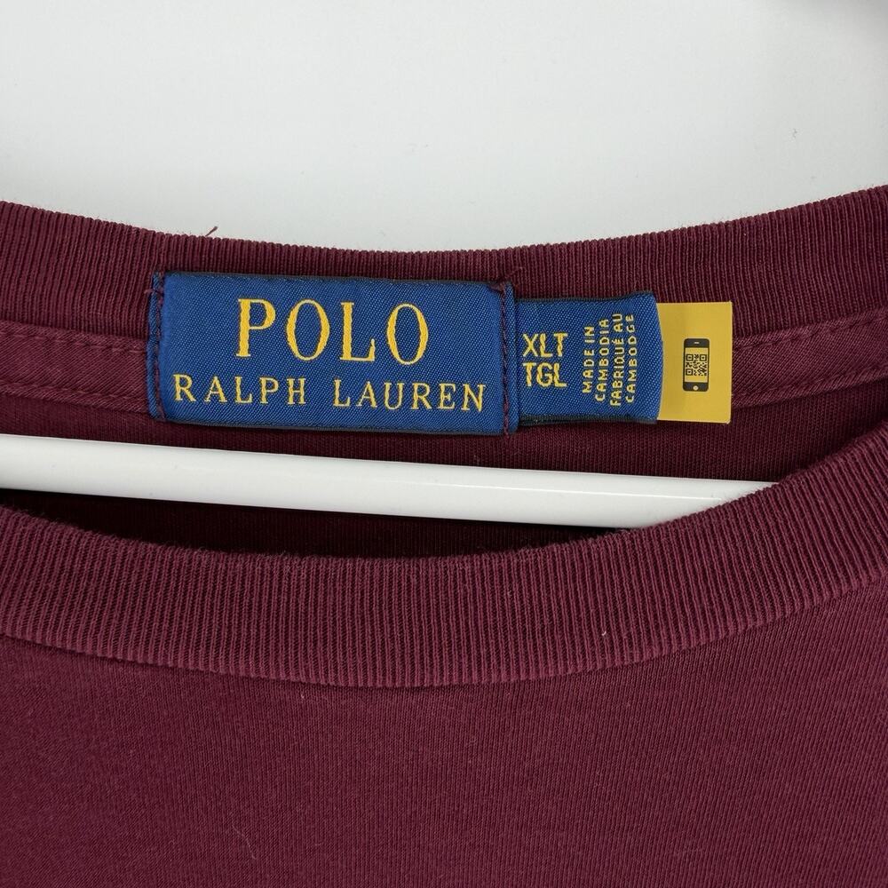 Polo Ralph Lauren Men’s Size XLT Maroon Long Sleeve T-Shirt - Picture 5 of 7